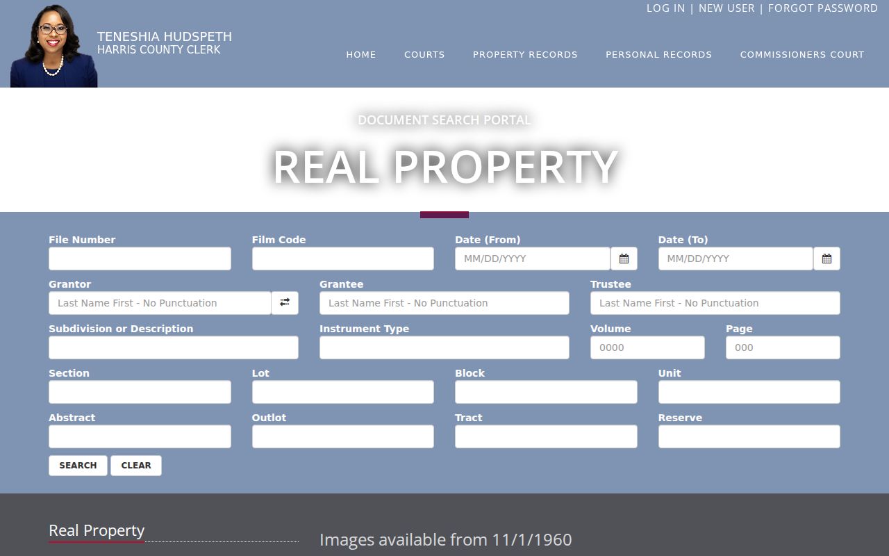 Spring residents directory Harris County Clerk deed index