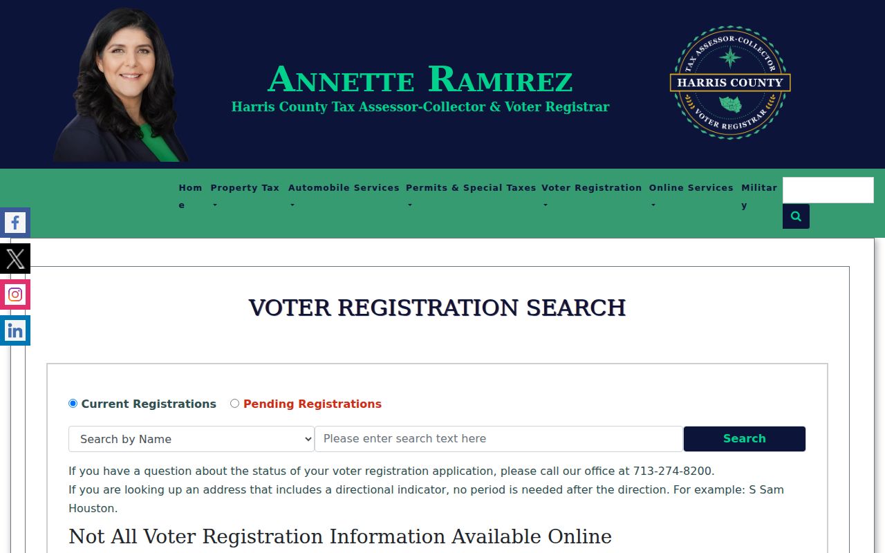 Spring residents directory Harris voter lookup controls
