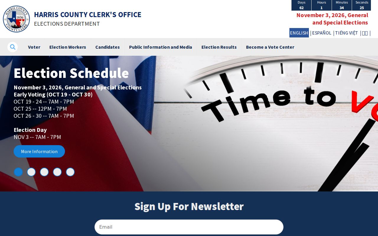 Spring neighbors Harris County Elections information page