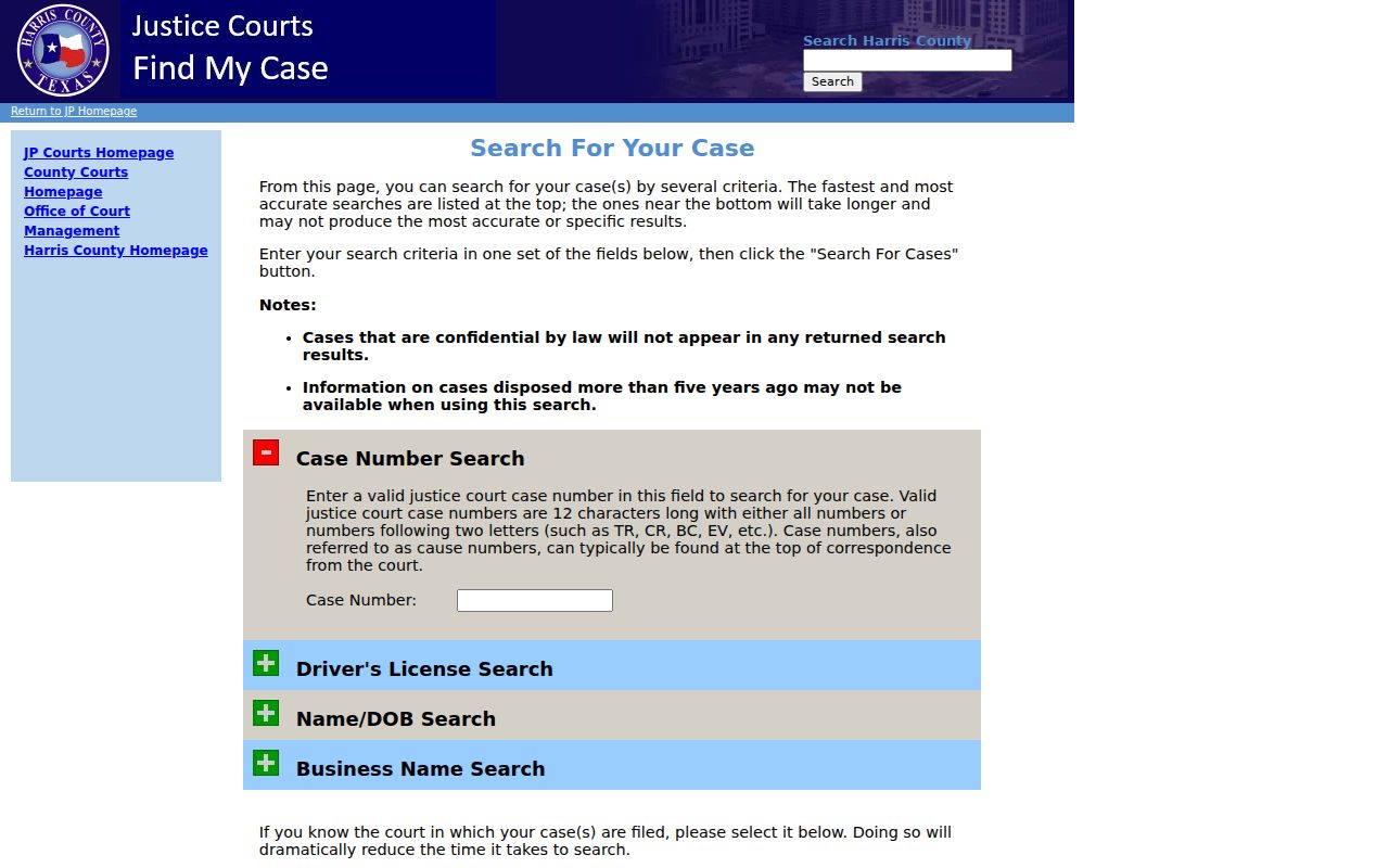 Spring resident lookup Harris County Justice of the Peace search